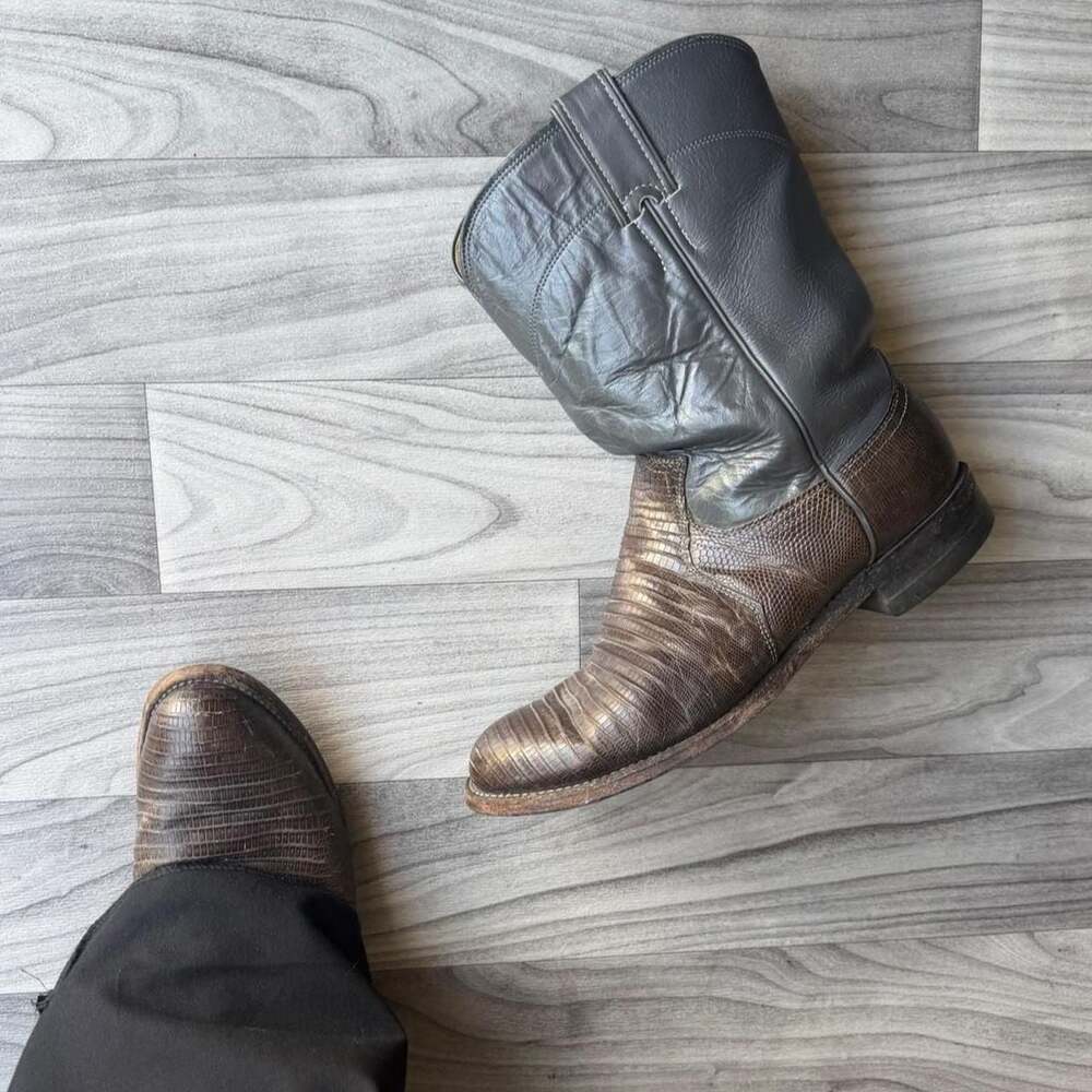 Justin Boots 3116 Exotic Lizard Western Cowboy Boots Size 9.5D